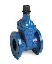 Blue industrial valve